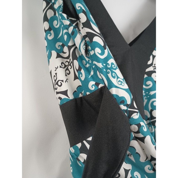 Trulli Ladies Sz 10 Sleeveless Blue Dress Floral Print Tie Waist - Picture 8 of 15